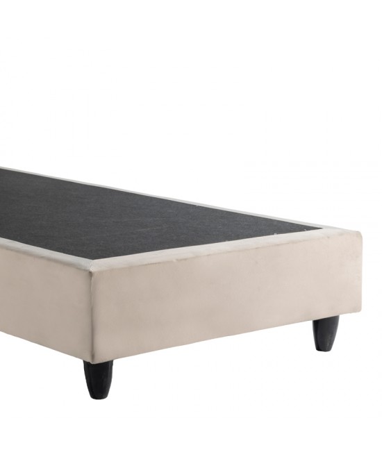 Κρεβάτι μονό Υπόστρωμα Pakda pakoworld κρεμ βελούδο 90x200εκ