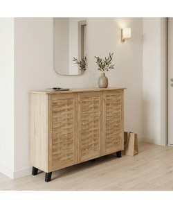 Παπουτσοθήκη-ντουλάπι Mantam pakoworld 16 ζεύγων sonoma 115.5x34x87εκ