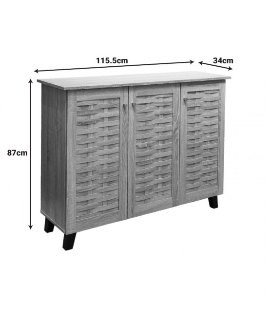 Παπουτσοθήκη-ντουλάπι Mantam pakoworld 16 ζεύγων sonoma 115.5x34x87εκ