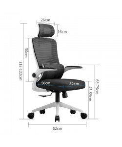 Καρέκλα γραφείου διευθυντή Mainz pakoworld mesh χρώμα μαύρο 50x60x112-122εκ