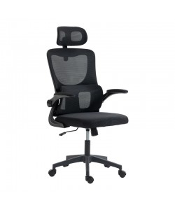Καρέκλα γραφείου διευθυντή Mainz pakoworld mesh χρώμα μαύρο 50x60x112-122εκ