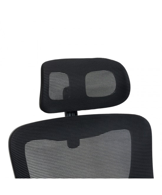 Καρέκλα γραφείου διευθυντή Mainz pakoworld mesh χρώμα μαύρο 50x60x112-122εκ