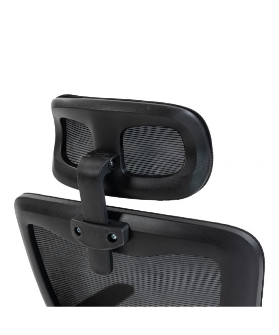 Καρέκλα γραφείου διευθυντή Mainz pakoworld mesh χρώμα μαύρο 50x60x112-122εκ