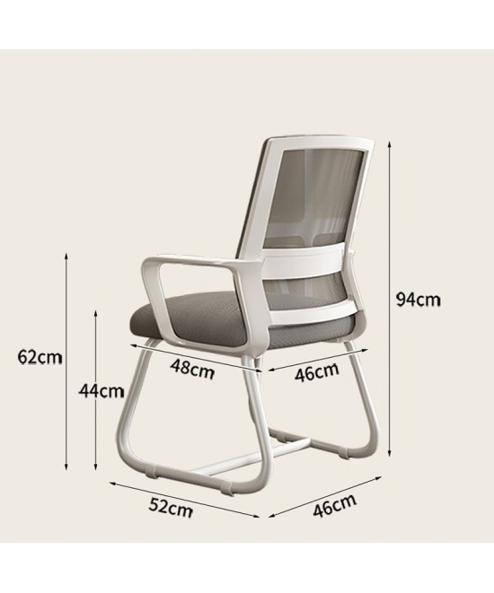 Καρέκλα επισκέπτη Palma pakoworld λευκή- mesh γκρι 46x52x94εκ Καρέκλα επισκέπτη Palma pakoworld λευκή- mesh γκρι 46x52x94εκ