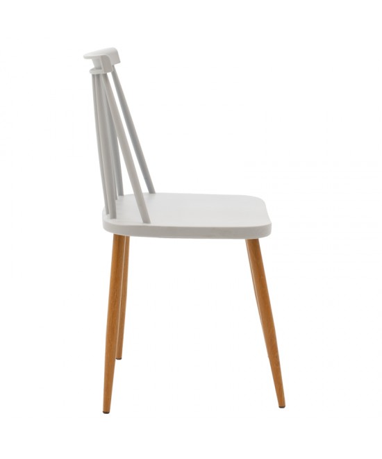 Καρέκλα Aurora pakoworld γκρι pp-φυσικό μεταλλικό πόδι 42x49.5x77εκ