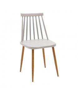 Καρέκλα Aurora pakoworld γκρι pp-φυσικό μεταλλικό πόδι 42x49.5x77εκ