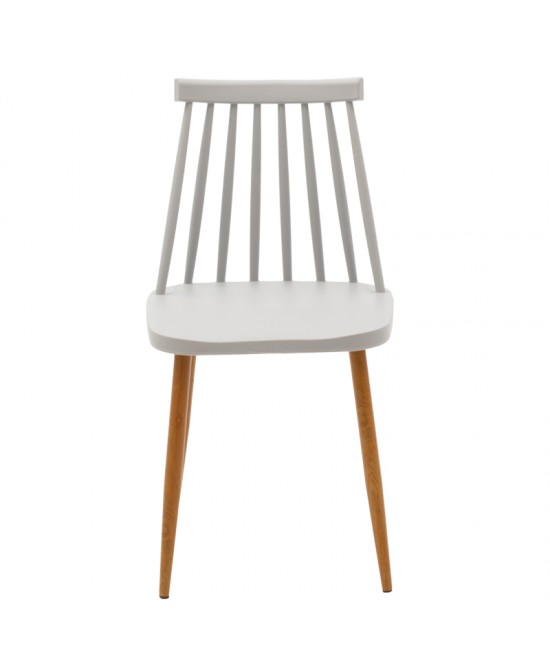 Καρέκλα Aurora pakoworld γκρι pp-φυσικό μεταλλικό πόδι 42x49.5x77εκ