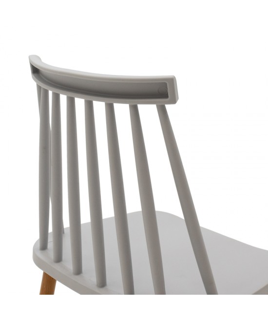 Καρέκλα Aurora pakoworld γκρι pp-φυσικό μεταλλικό πόδι 42x49.5x77εκ