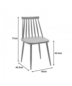 Καρέκλα Aurora pakoworld γκρι pp-φυσικό μεταλλικό πόδι 42x49.5x77εκ