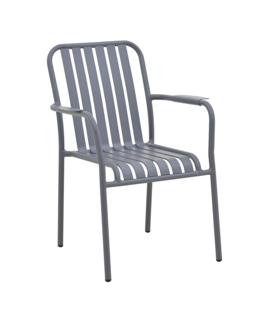 Τραπεζαρία Heven Vista pakoworld σετ 5τεμ ανθρακί αλουμίνιο 150x80x72εκ