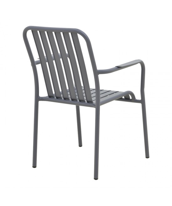 Τραπεζαρία Heven Vista pakoworld σετ 5τεμ ανθρακί αλουμίνιο 150x80x72εκ