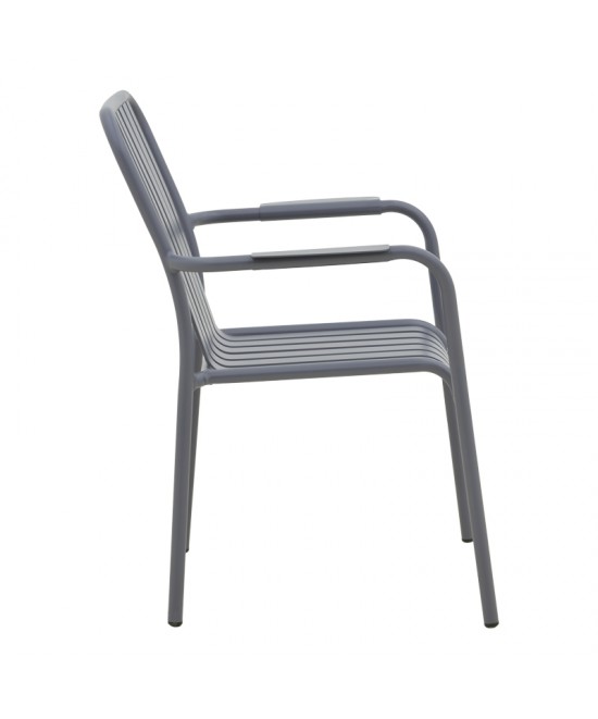 Τραπεζαρία Heven Vista pakoworld σετ 5τεμ ανθρακί αλουμίνιο 150x80x72εκ