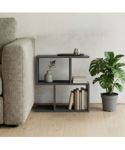 Βοηθητικό τραπέζι-βιβλιοθήκη Wesmol pakoworld ανθρακί 50x20x50εκ