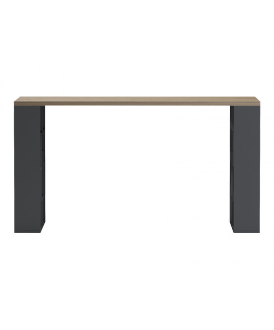 Γραφείο με ραφιέρα Labirent pakoworld ανθρακί-sonoma 140x60x75εκ Γραφείο με ραφιέρα Labirent pakoworld ανθρακί-sonoma 140x60x75εκ