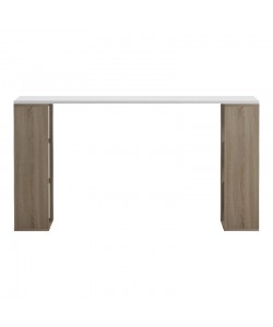 Γραφείο με ραφιέρα  Colmar pakoworld sonoma-λευκό 140x60x75εκ