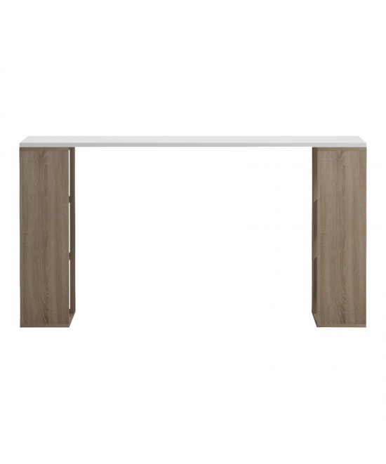 Γραφείο με ραφιέρα  Colmar pakoworld sonoma-λευκό 140x60x75εκ