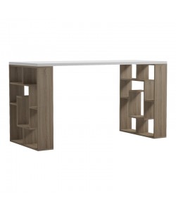 Γραφείο με ραφιέρα Labirent pakoworld sonoma-λευκό 140x60x75εκ