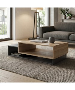 Τραπέζι σαλονιού Dekost pakoworld σε sonoma-ανθρακί 105x50x32εκ