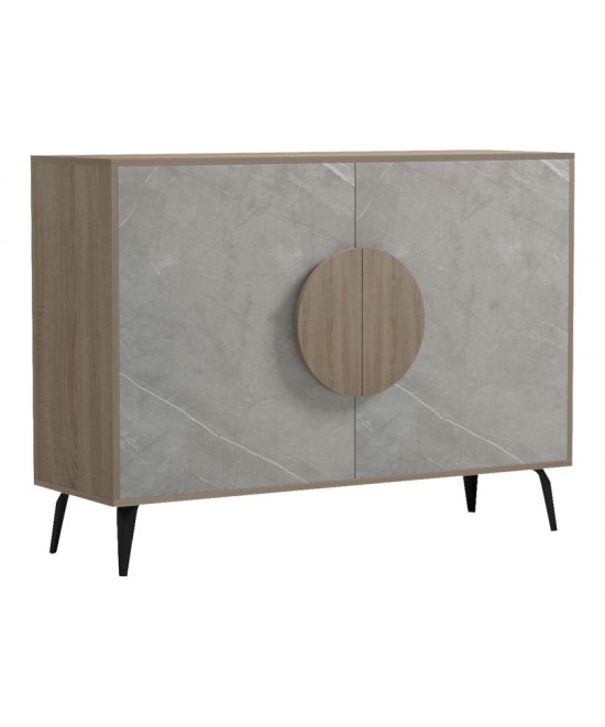 Μπουφές Gora pakoworld sonoma-μπεζ οψη μαρμαρου 110x35.5x82εκ