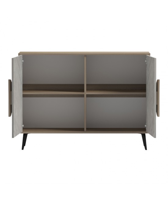 Μπουφές Gora pakoworld sonoma-μπεζ οψη μαρμαρου 110x35.5x82εκ