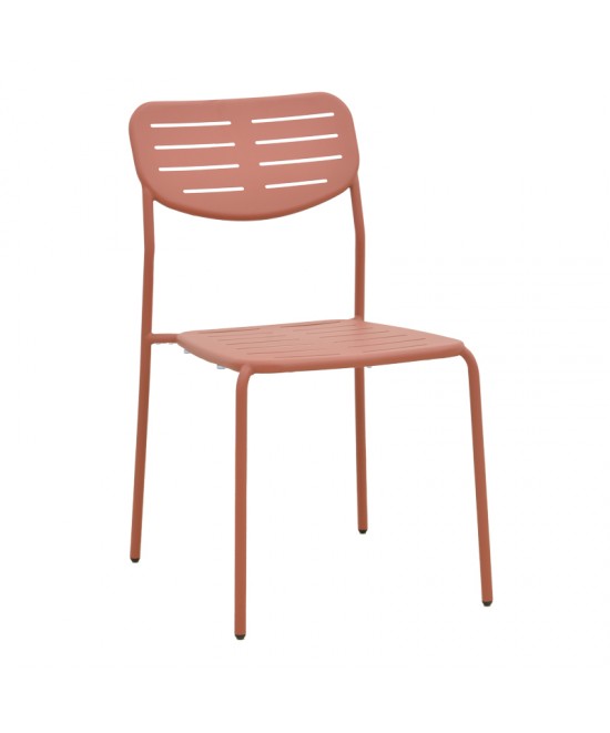 Τραπεζαρία Moraja Deraby Ι pakoworld σετ 5τεμ terracotta μέταλλο 140x80x72εκ