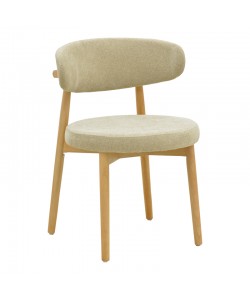 Καρέκλα Luben pakoworld ύφασμα γκρι - rubberwood σε φυσική απόχρωση 53x54x79εκ