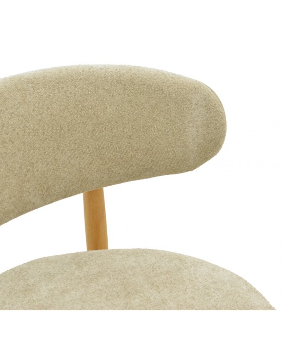 Καρέκλα Luben pakoworld ύφασμα γκρι - rubberwood σε φυσική απόχρωση 53x54x79εκ