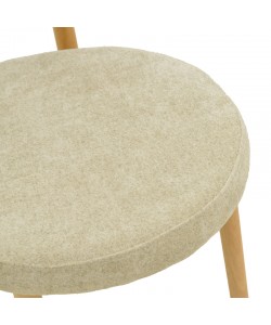 Καρέκλα Luben pakoworld ύφασμα γκρι - rubberwood σε φυσική απόχρωση 53x54x79εκ