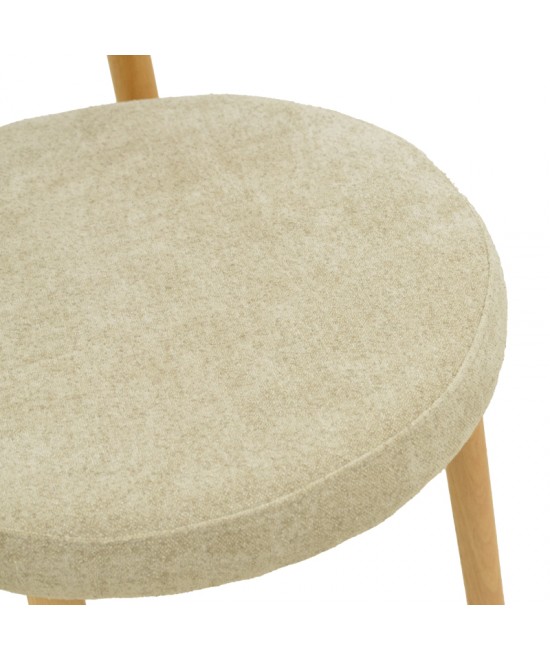 Καρέκλα Luben pakoworld ύφασμα γκρι - rubberwood σε φυσική απόχρωση 53x54x79εκ