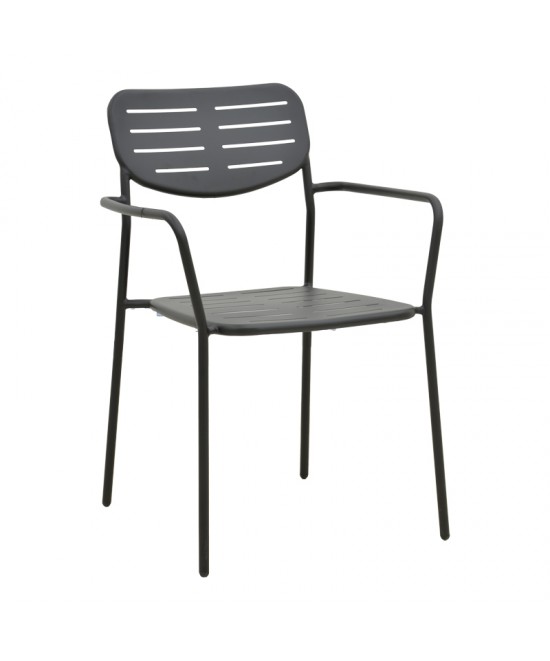 Τραπεζαρία Moraja Deraby pakoworld σετ 5τεμ μαύρο μέταλλο 140x80x72εκ