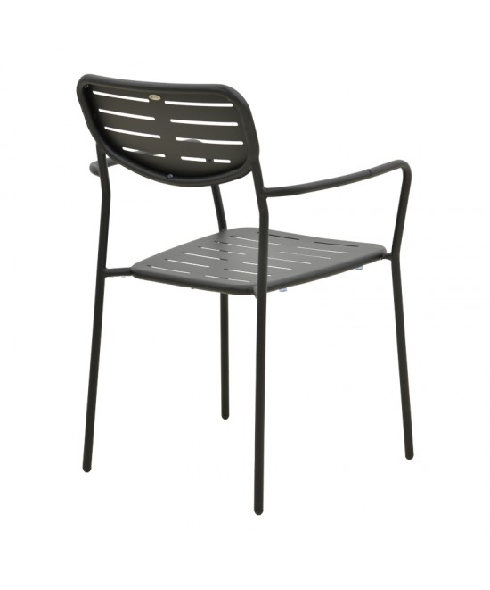 Τραπεζαρία Moraja Deraby pakoworld σετ 5τεμ μαύρο μέταλλο 140x80x72εκ