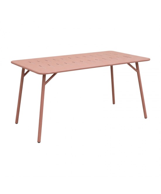 Τραπεζαρία Moraja Deraby pakoworld σετ 5τεμ terracotta μέταλλο 140x80x72εκ