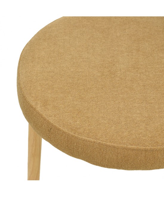 Καρέκλα Luben pakoworld ύφασμα καφέ - rubberwood σε φυσική απόχρωση 53x54x79εκ