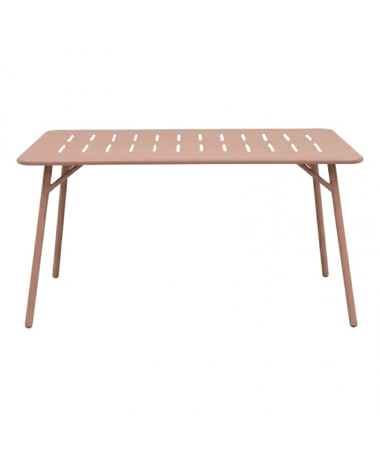 Τραπεζαρία Moraja Federal pakoworld σετ 5τεμ terracotta μέταλλο 140x80x72εκ