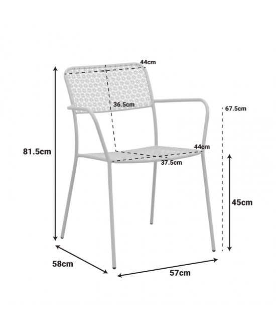 Τραπεζαρία Moraja Federal pakoworld σετ 5τεμ terracotta μέταλλο 140x80x72εκ
