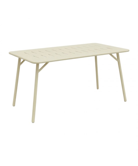 Τραπεζαρία Moraja Deraby pakoworld σετ 5τεμ κρεμ μέταλλο 140x80x72εκ