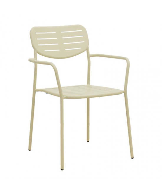 Τραπεζαρία Moraja Deraby pakoworld σετ 5τεμ κρεμ μέταλλο 140x80x72εκ