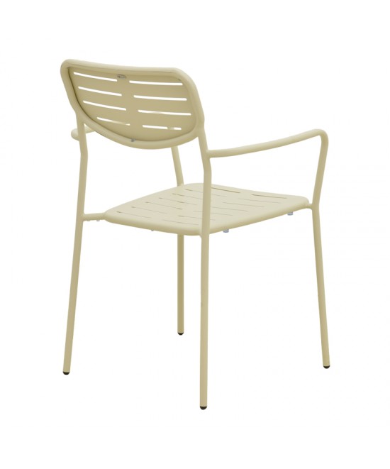 Τραπεζαρία Moraja Deraby pakoworld σετ 5τεμ κρεμ μέταλλο 140x80x72εκ