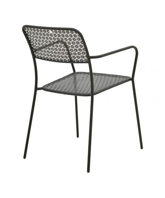 Τραπεζαρία Moraja Federal pakoworld σετ 5τεμ μαύρο μέταλλο 140x80x72εκ