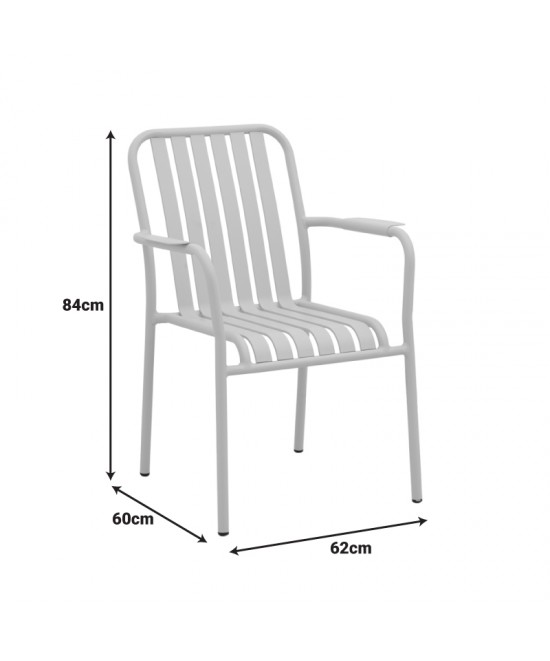 Τραπεζαρία Heven Vista pakoworld σετ 5τεμ σαμπανί αλουμίνιο 120x70x72εκ