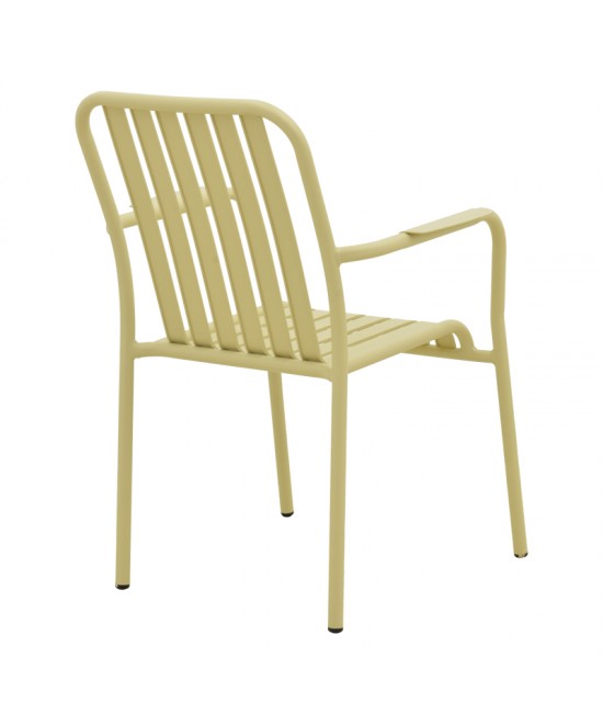 Τραπεζαρία Heven Vista pakoworld σετ 5τεμ σαμπανί αλουμίνιο 120x70x72εκ