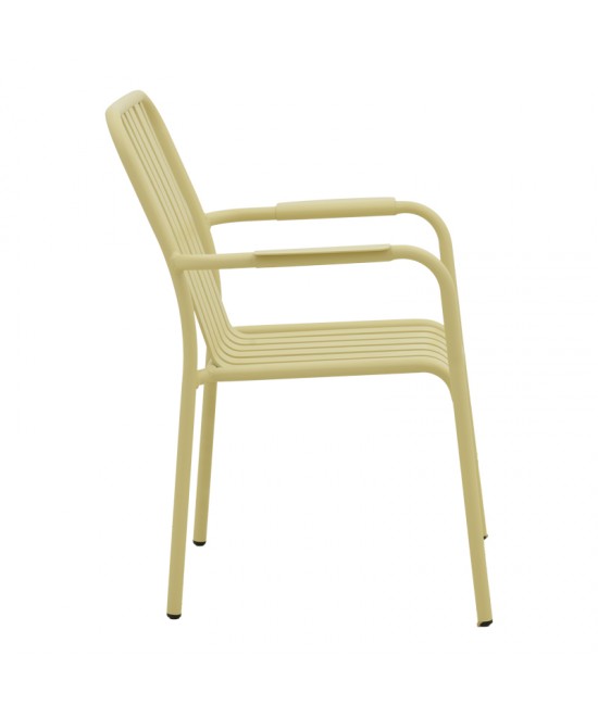 Τραπεζαρία Heven Vista pakoworld σετ 5τεμ σαμπανί αλουμίνιο 120x70x72εκ