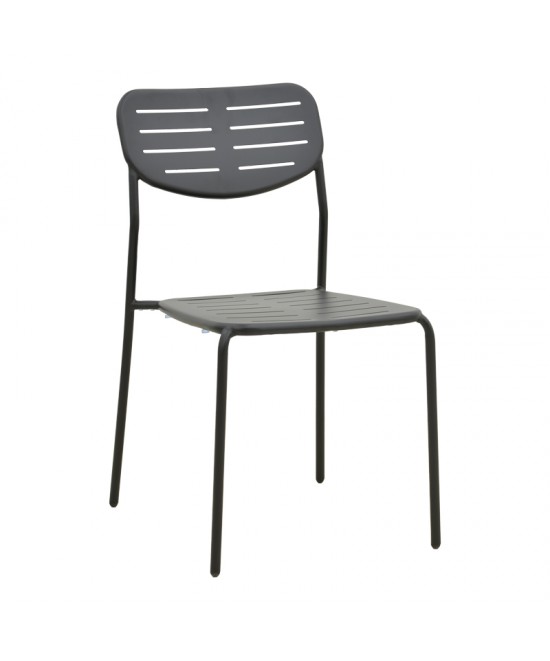 Τραπεζαρία Moraja Deraby I pakoworld σετ 3τεμ μαύρο μέταλλο 70x70x73εκ