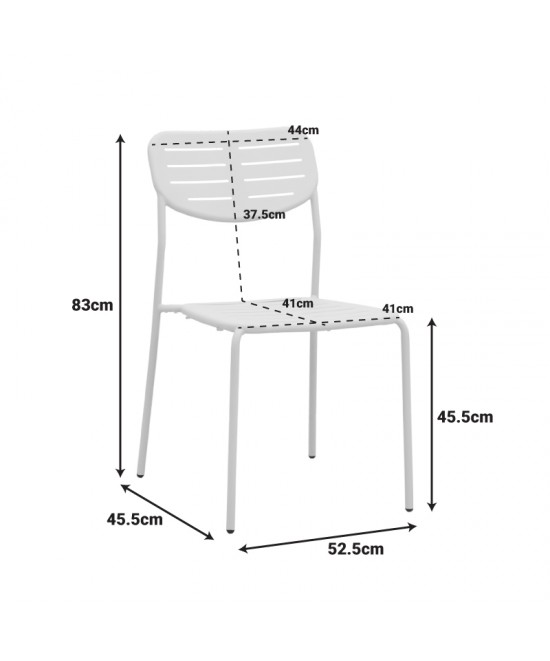Τραπεζαρία Moraja Deraby I pakoworld σετ 3τεμ μαύρο μέταλλο 70x70x73εκ