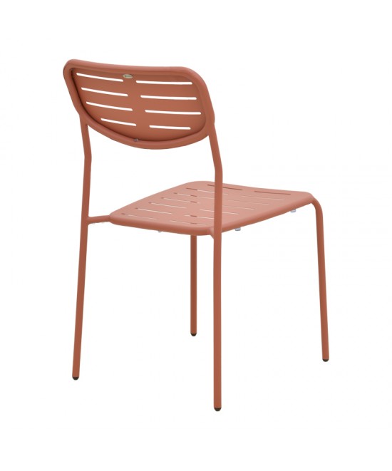 Τραπεζαρία Moraja Deraby I pakoworld σετ 3τεμ terracotta μέταλλο 70x70x73εκ