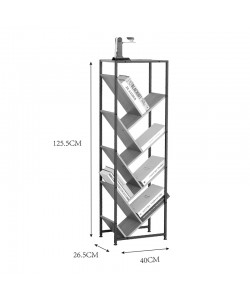 Βιβλιοθήκη Orunta pakoworld oak- μαύρο μέταλλο 40x26.5x125εκ Βιβλιοθήκη Orunta pakoworld oak- μαύρο μέταλλο 40x26.5x125εκ