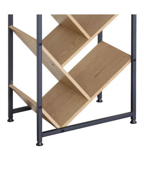 Βιβλιοθήκη Orunta pakoworld oak- μαύρο μέταλλο 40x26.5x150εκ