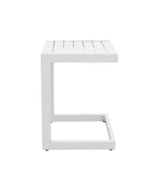 Τραπεζι Aether pakoworld αλουμίνιο σε λευκή απόχρωση 37.5x36.5x53εκ