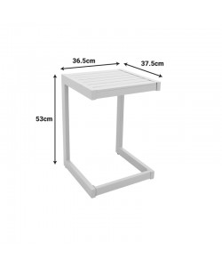 Τραπεζι Aether pakoworld αλουμίνιο σε λευκή απόχρωση 37.5x36.5x53εκ