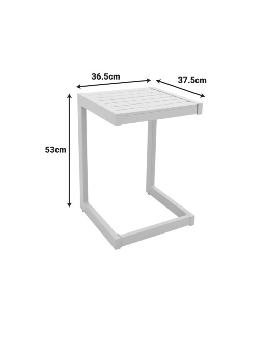 Τραπεζι Aether pakoworld αλουμίνιο σε λευκή απόχρωση 37.5x36.5x53εκ